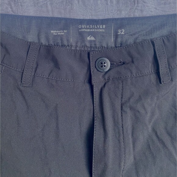 Quicksilver Men's Amphibian Black Dry Flight 4 Way Stretch Board Shorts -Sz 32 - Picture 2 of 16